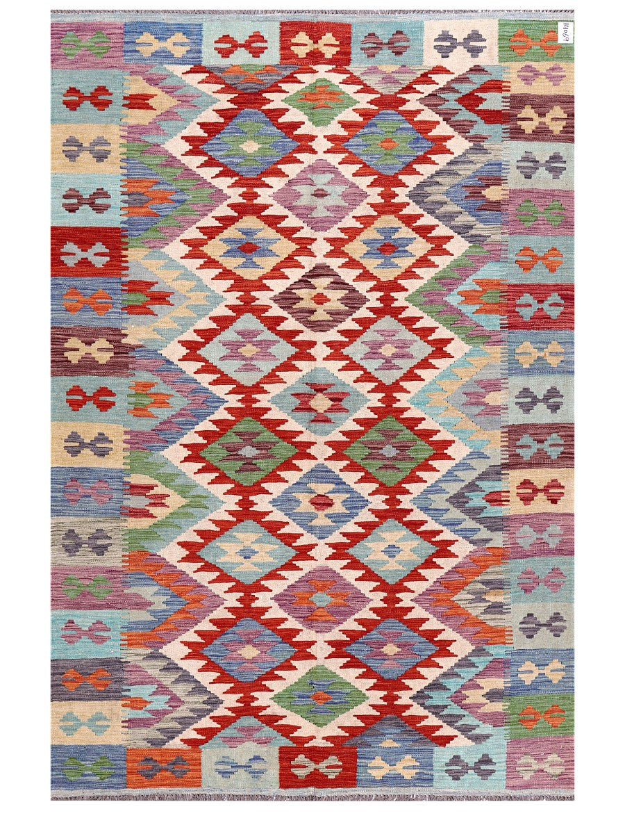 Maimana Afghanistan Kilim Rug - 241 x163 cm - Handmade