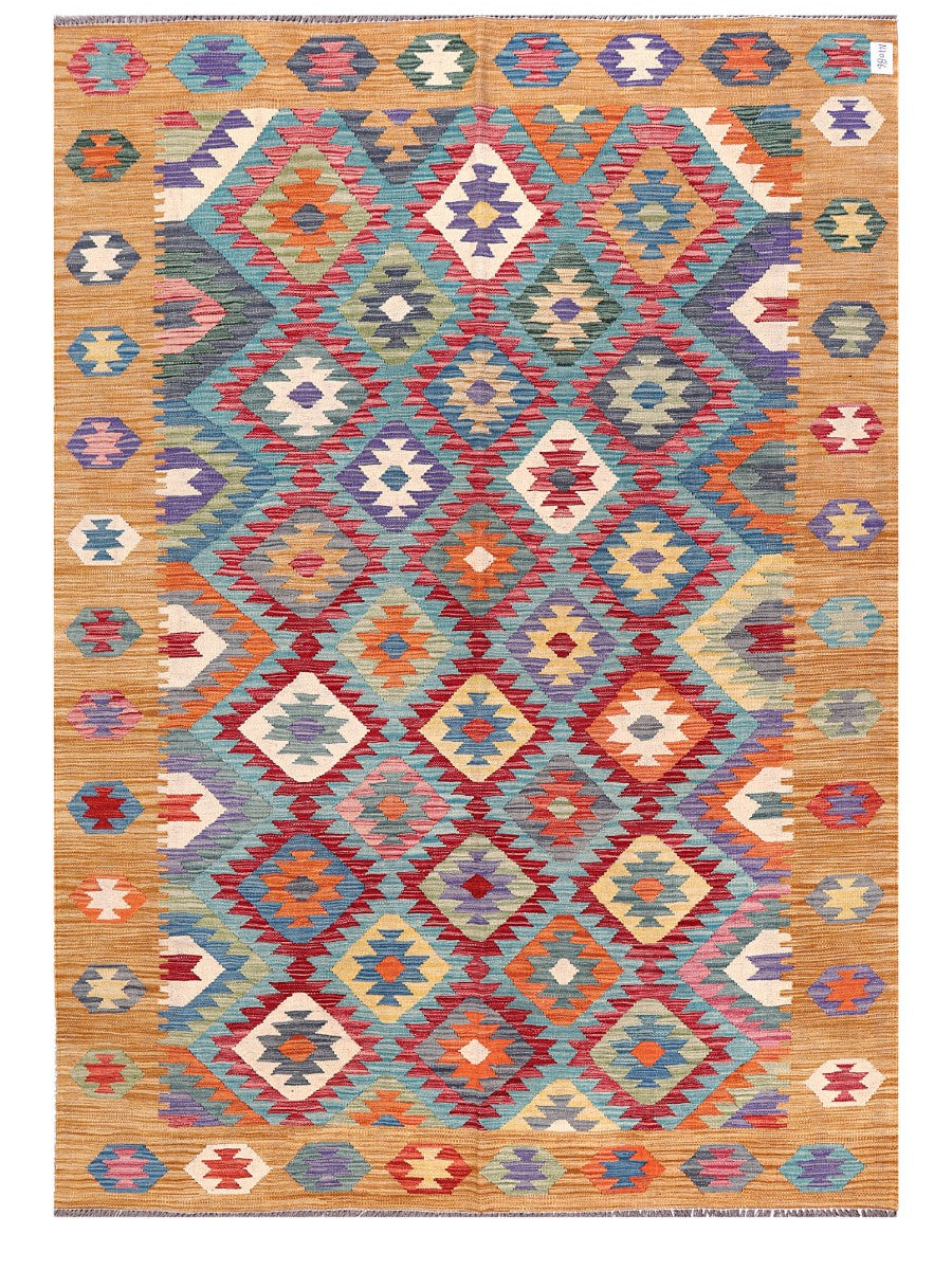 Maimana Afghanistan Kilim Rug - 247 x178 cm - Handmade