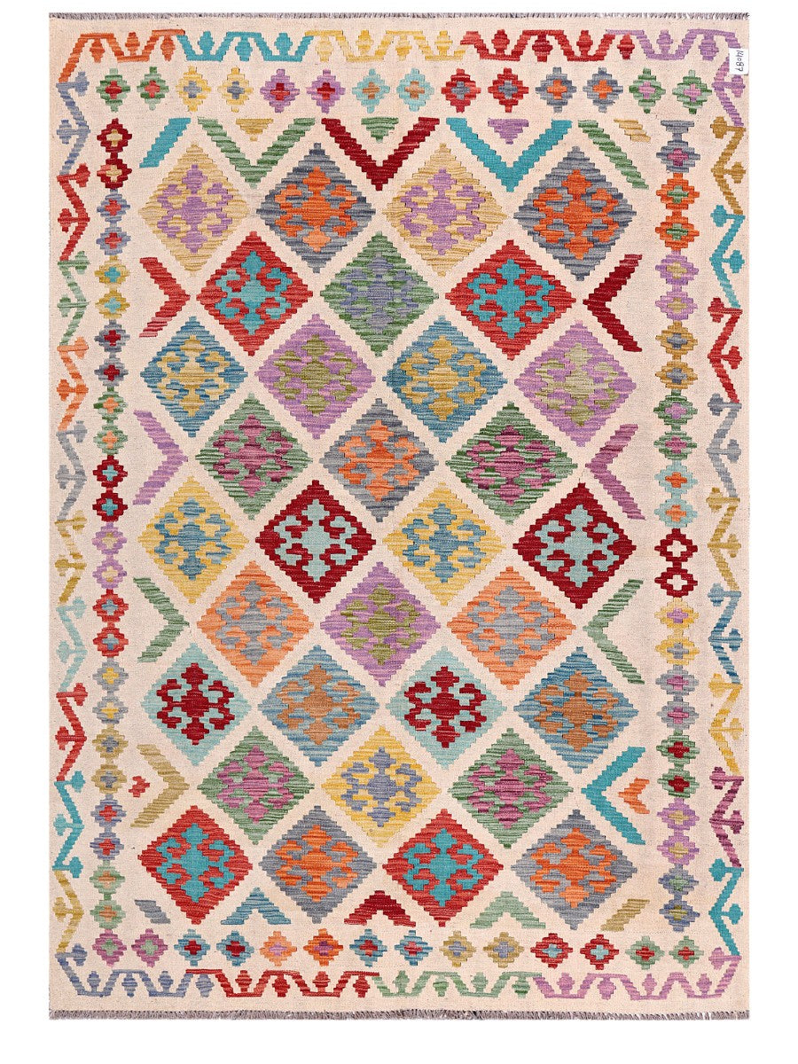 Maimana Afghanistan Kilim Rug - 247 x176 cm - Handmade