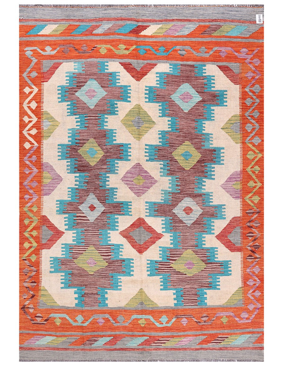 Maimana Afghanistan Kilim Rug - 252 x176 cm - Handmade