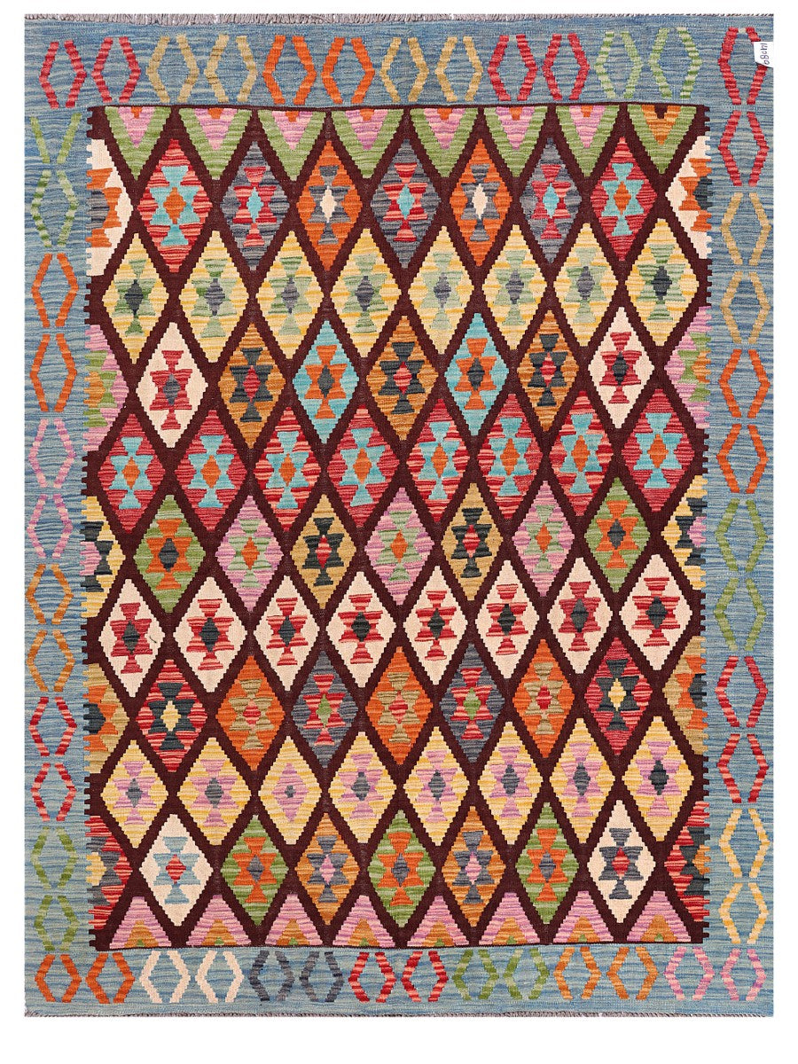 Maimana Afghanistan Kilim Rug - 239 x183 cm - Handmade