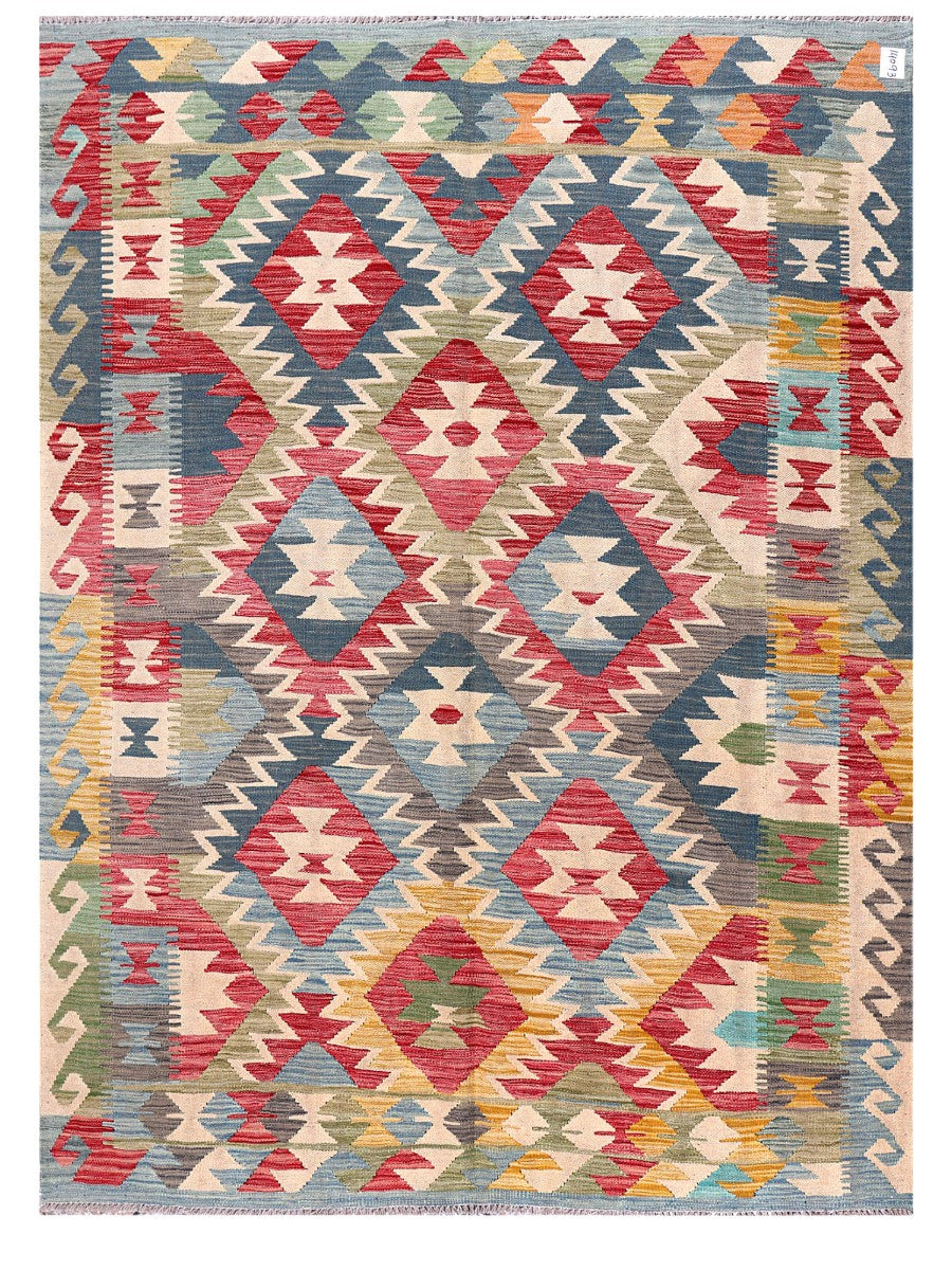 Maimana Afghanistan Kilim Rug - 238 x177 cm - Handmade