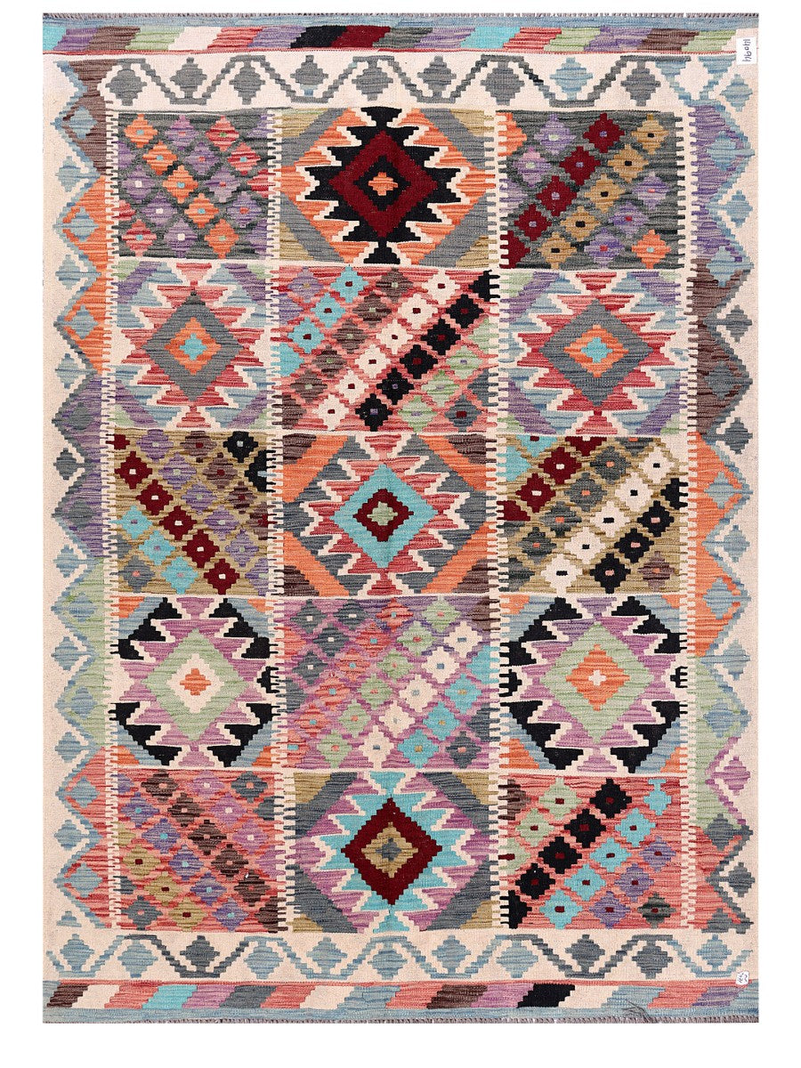 Maimana Afghanistan Kilim Rug - 244 x173 cm - Handmade