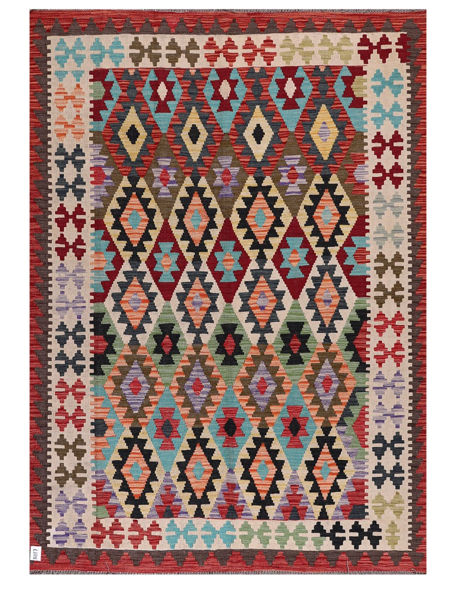 Maimana Afghanistan Kilim Rug - 246 x177 cm - Handmade