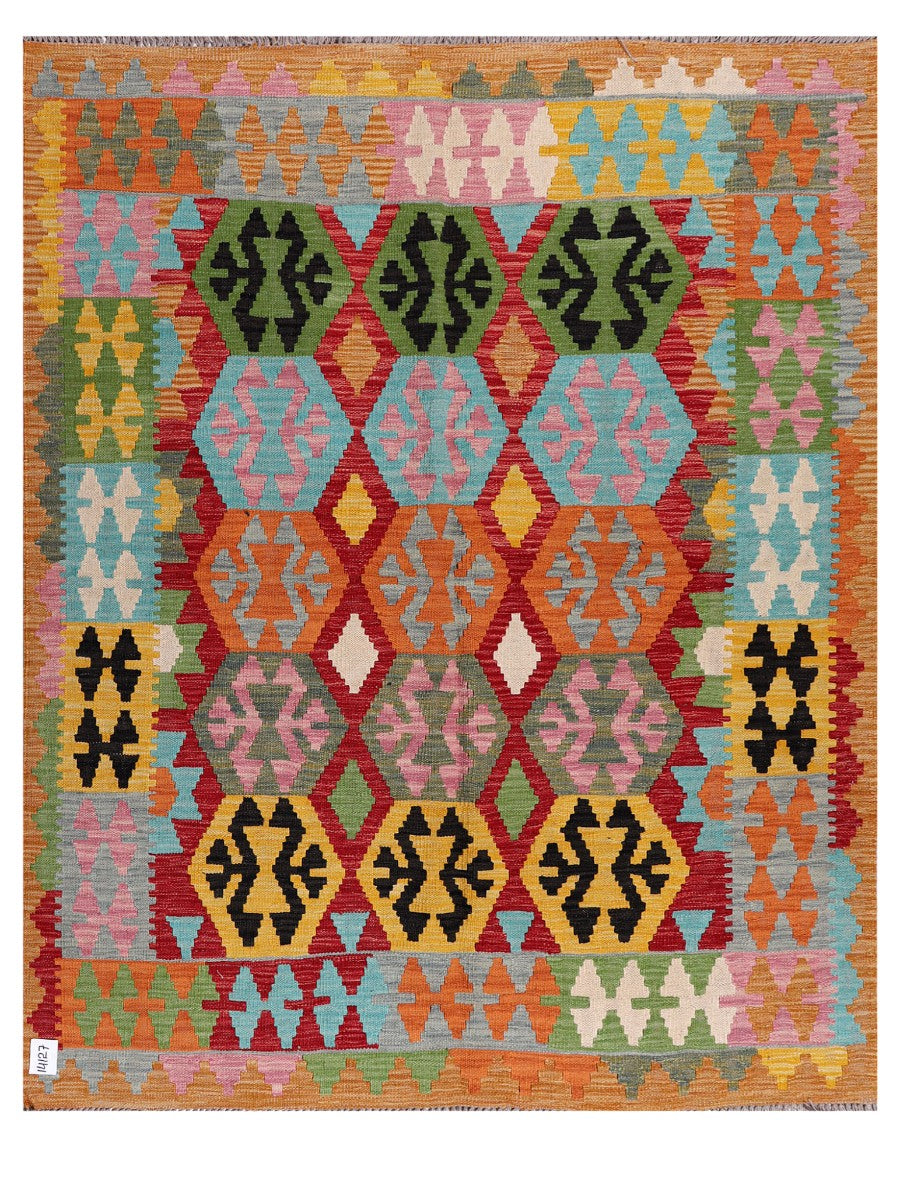 Maimana Afghanistan Kilim Rug - 190 x155 cm - Handmade
