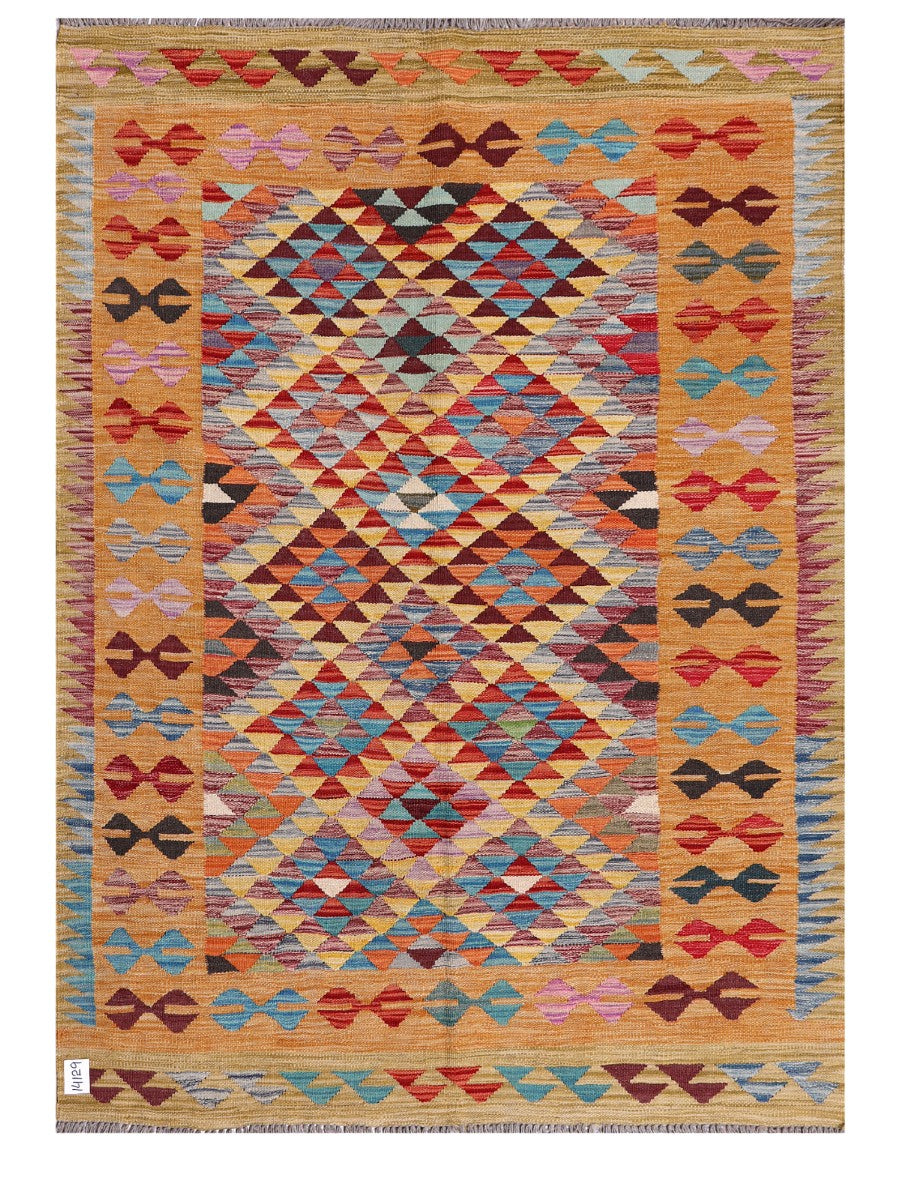 Maimana Afghanistan Kilim Rug - 199 x145 cm - Handmade