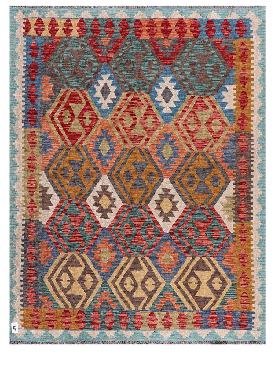 Maimana Afghanistan Kilim Rug - 195 x151 cm - Handmade