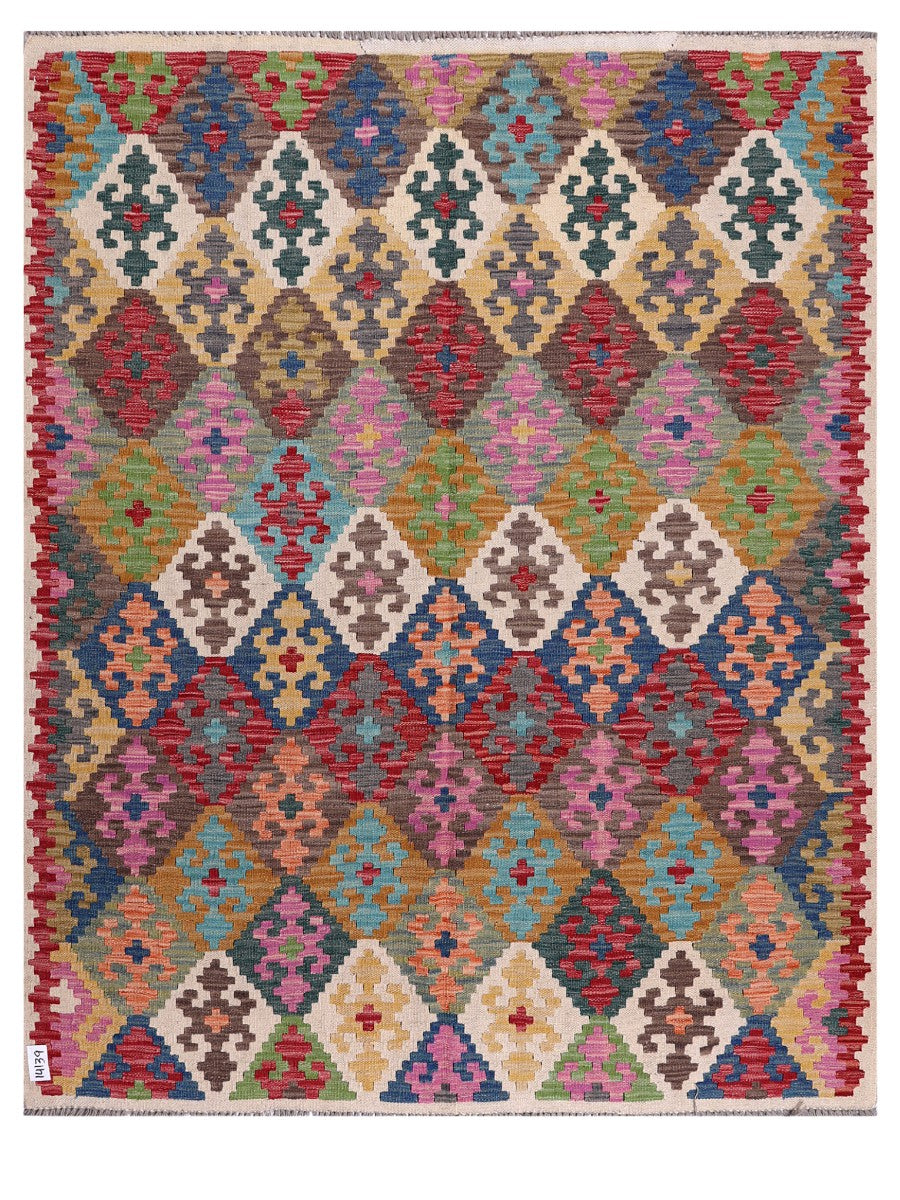 Maimana Afghanistan Kilim Rug - 192 x155 cm - Handmade