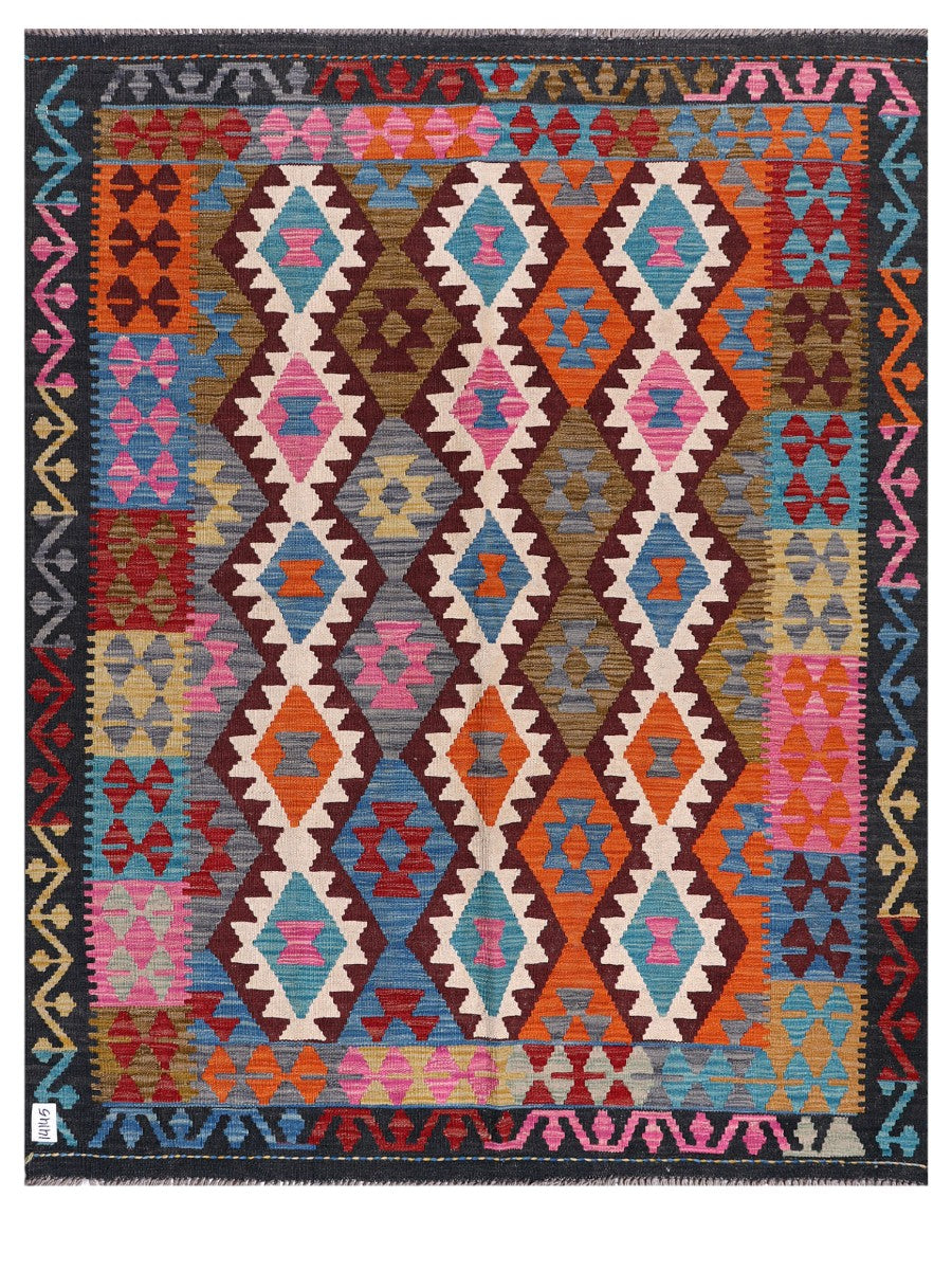 Maimana Afghanistan Kilim Rug - 196 x157 cm - Handmade