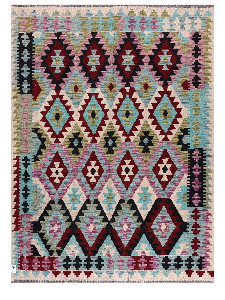 Maimana Afghanistan Kilim Rug - 199 x150 cm - Handmade