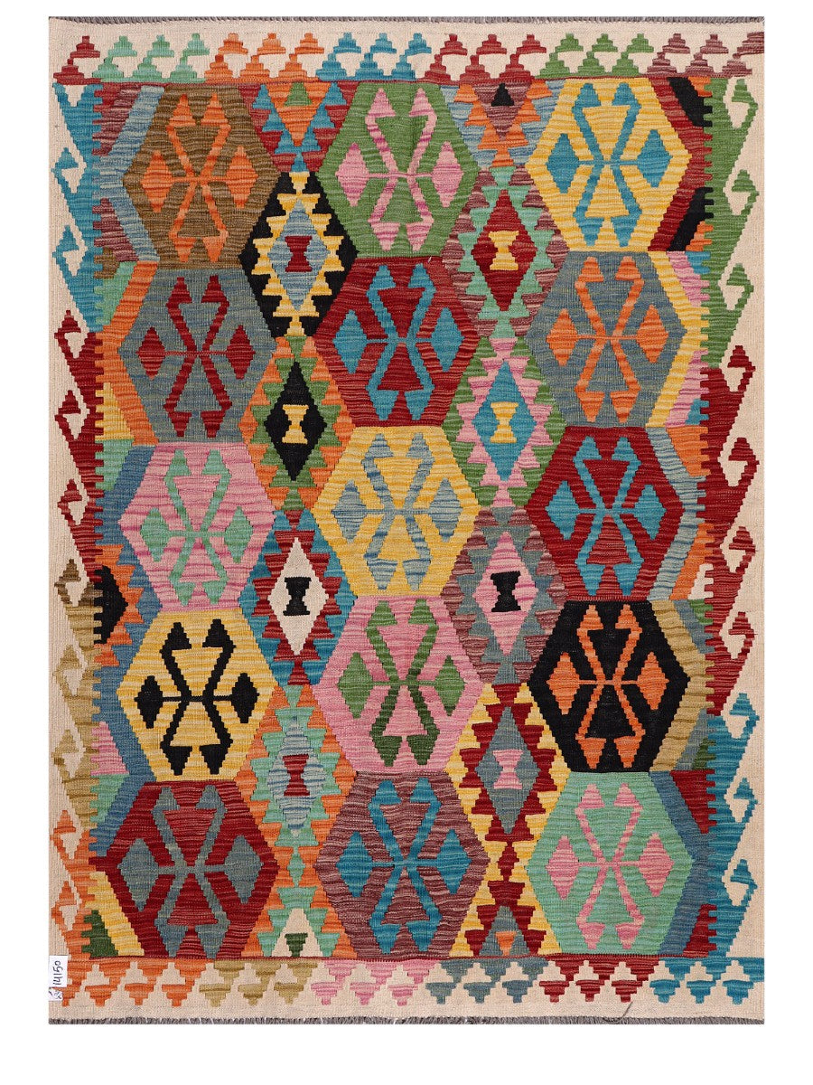 Maimana Afghanistan Kilim Rug - 206 x150 cm - Handmade
