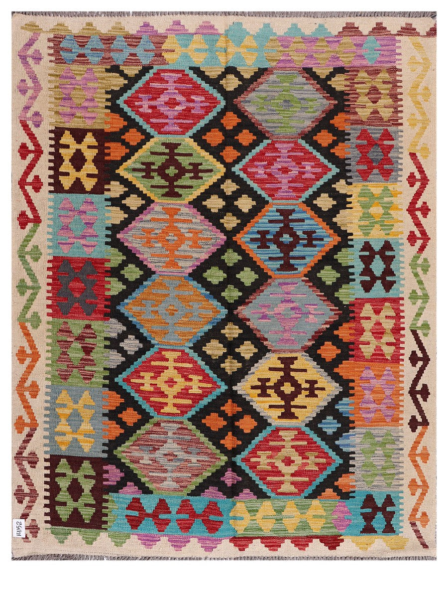 Maimana Afghanistan Kilim Rug - 193 x155 cm - Handmade