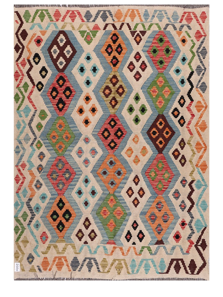 Maimana Afghanistan Kilim Rug - 200 x145 cm - Handmade