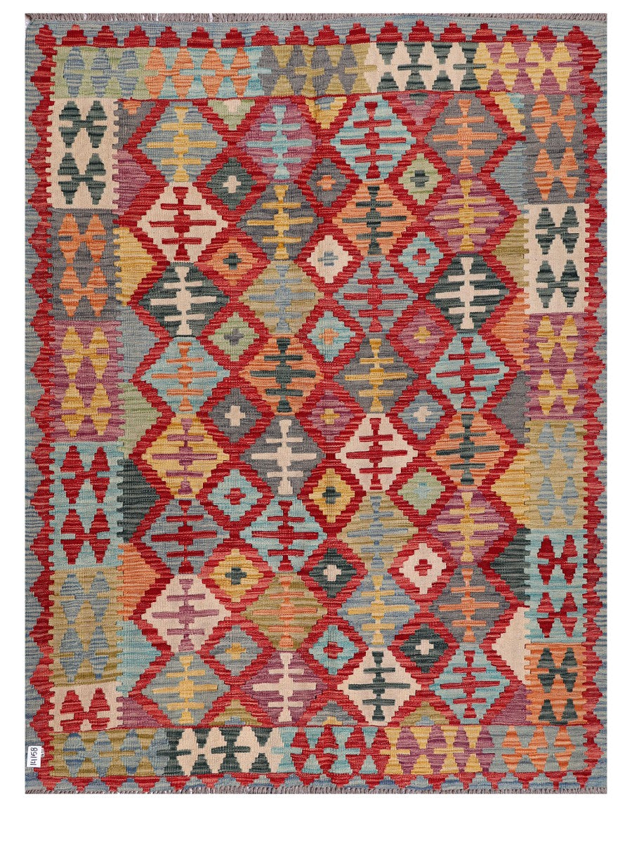 Maimana Afghanistan Kilim Rug - 199 x153 cm - Handmade