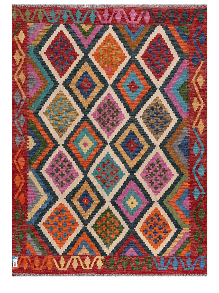 Maimana Afghanistan Kilim Rug - 203 x150 cm - Handmade