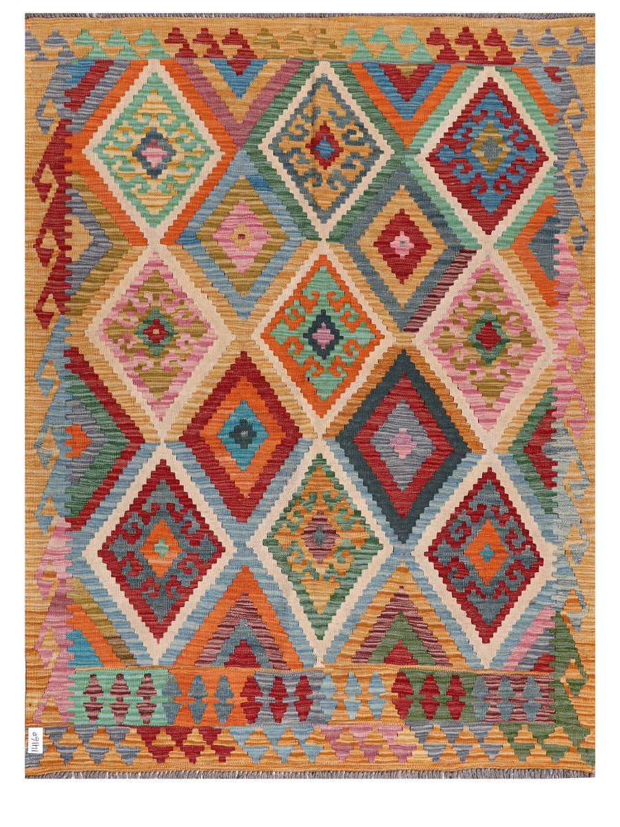 Maimana Afghanistan Kilim Rug - 195 x149 cm - Handmade