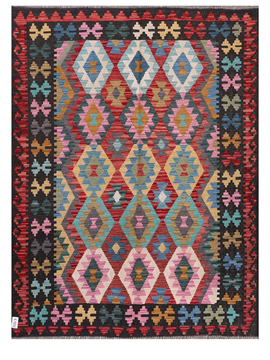 Maimana Afghanistan Kilim Rug - 199 x152 cm - Handmade