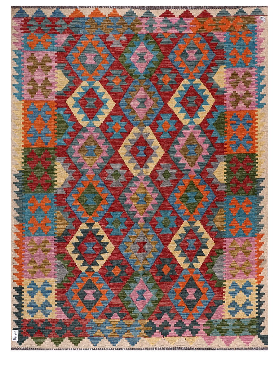 Maimana Afghanistan Kilim Rug - 196 x150 cm - Handmade