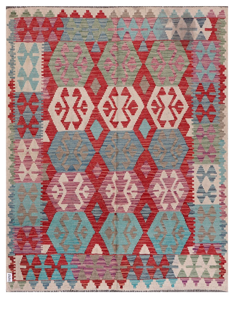 Maimana Afghanistan Kilim Rug - 192 x153 cm - Handmade