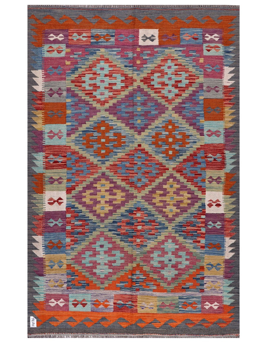 Maimana Afghanistan Kilim Rug - 209 x137 cm - Handmade