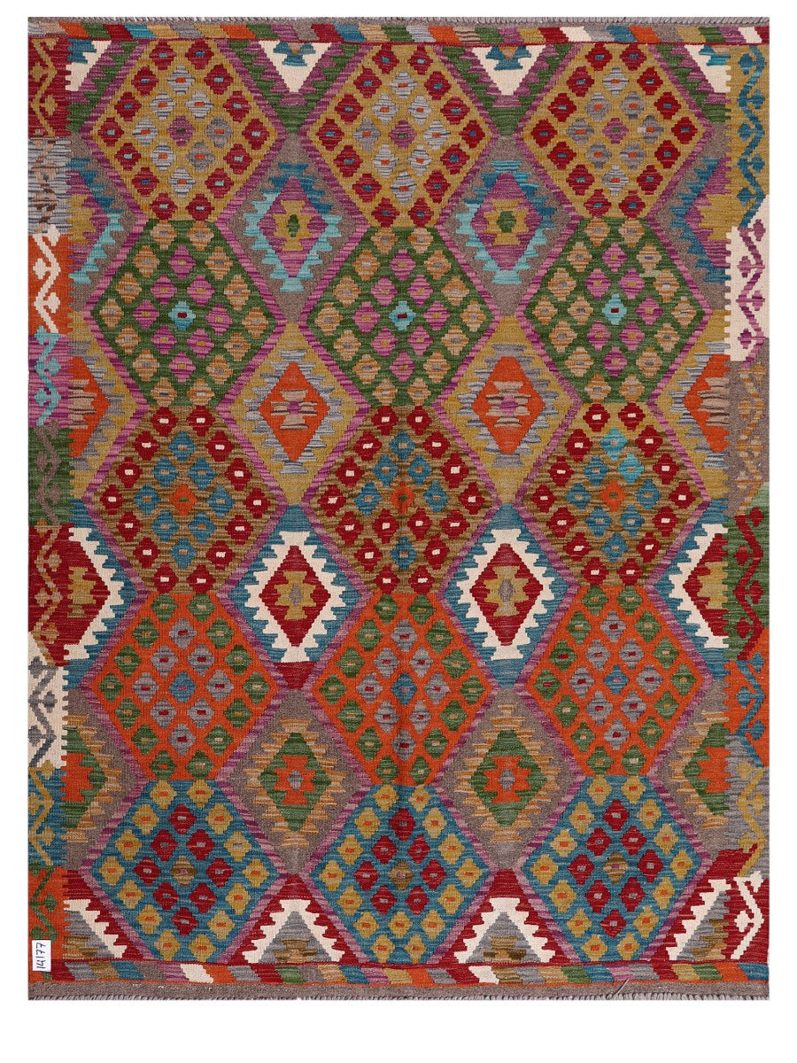 Maimana Afghanistan Kilim Rug - 203 x157 cm - Handmade