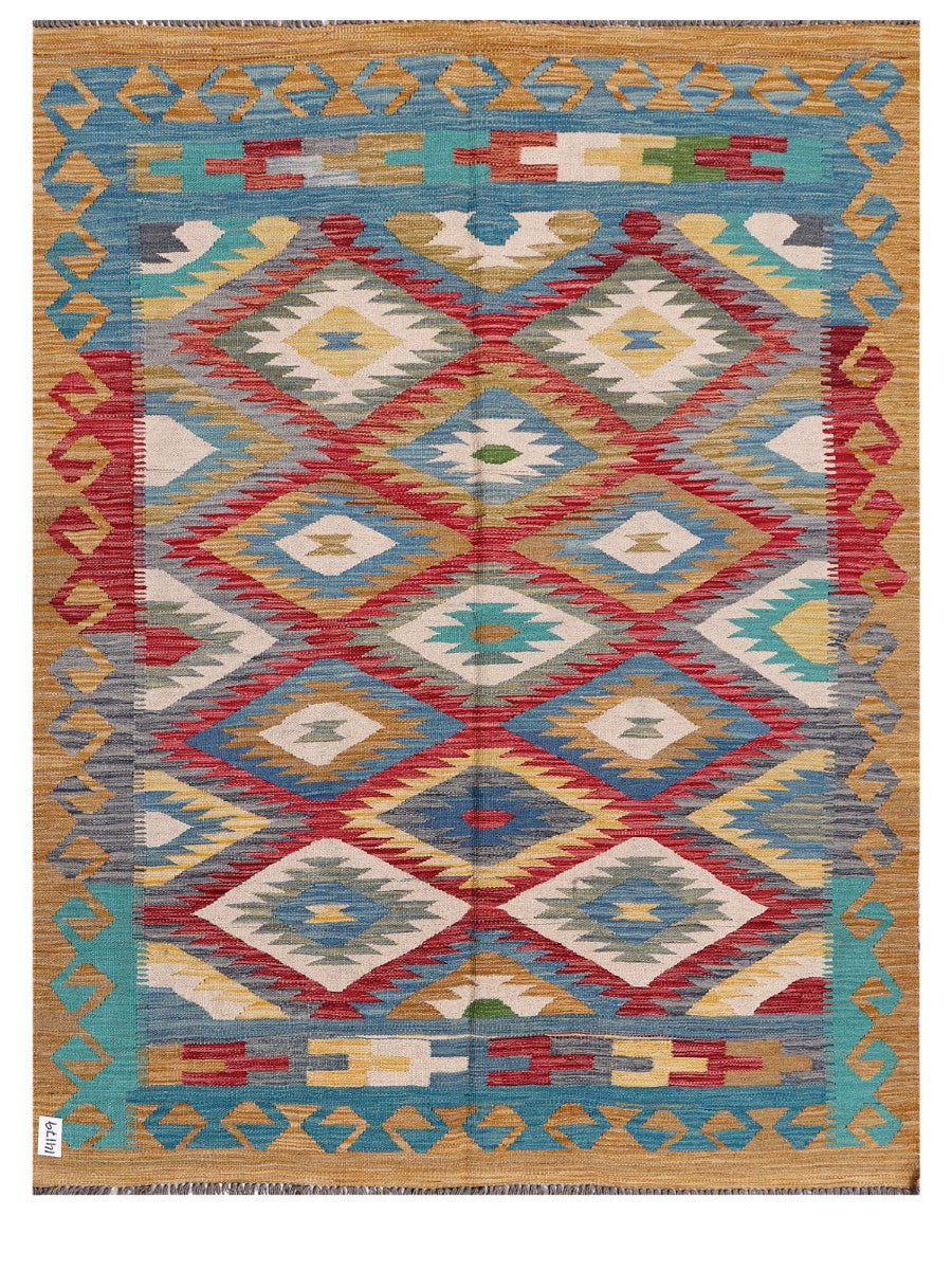 Maimana Afghanistan Kilim Rug - 196 x152 cm - Handmade