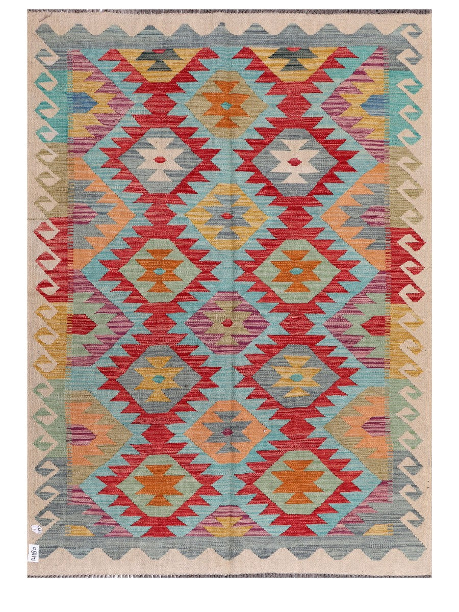 Maimana Afghanistan Kilim Rug - 200 x146 cm - Handmade