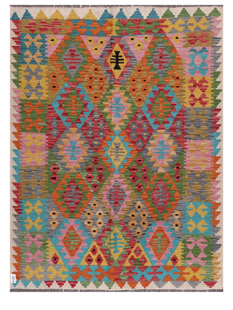 Maimana Afghanistan Kilim Rug - 200 x152 cm - Handmade