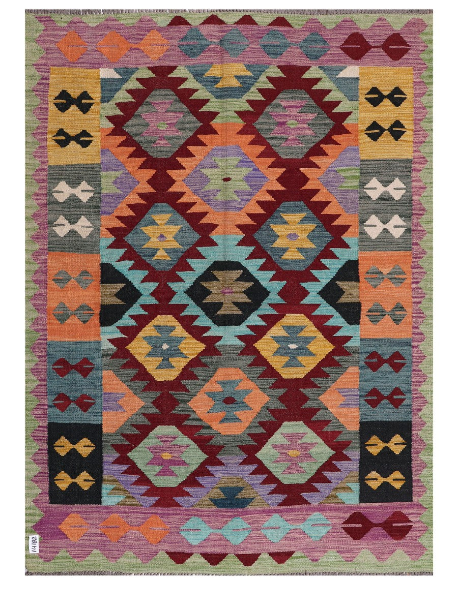 Maimana Afghanistan Kilim Rug - 202 x149 cm - Handmade