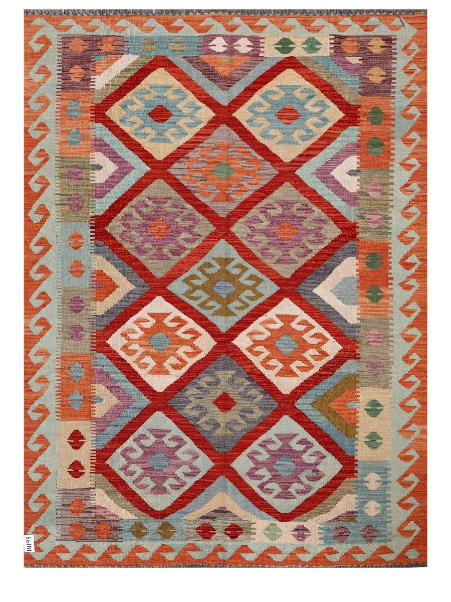 Maimana Afghanistan Kilim Rug - 201 x149 cm - Handmade