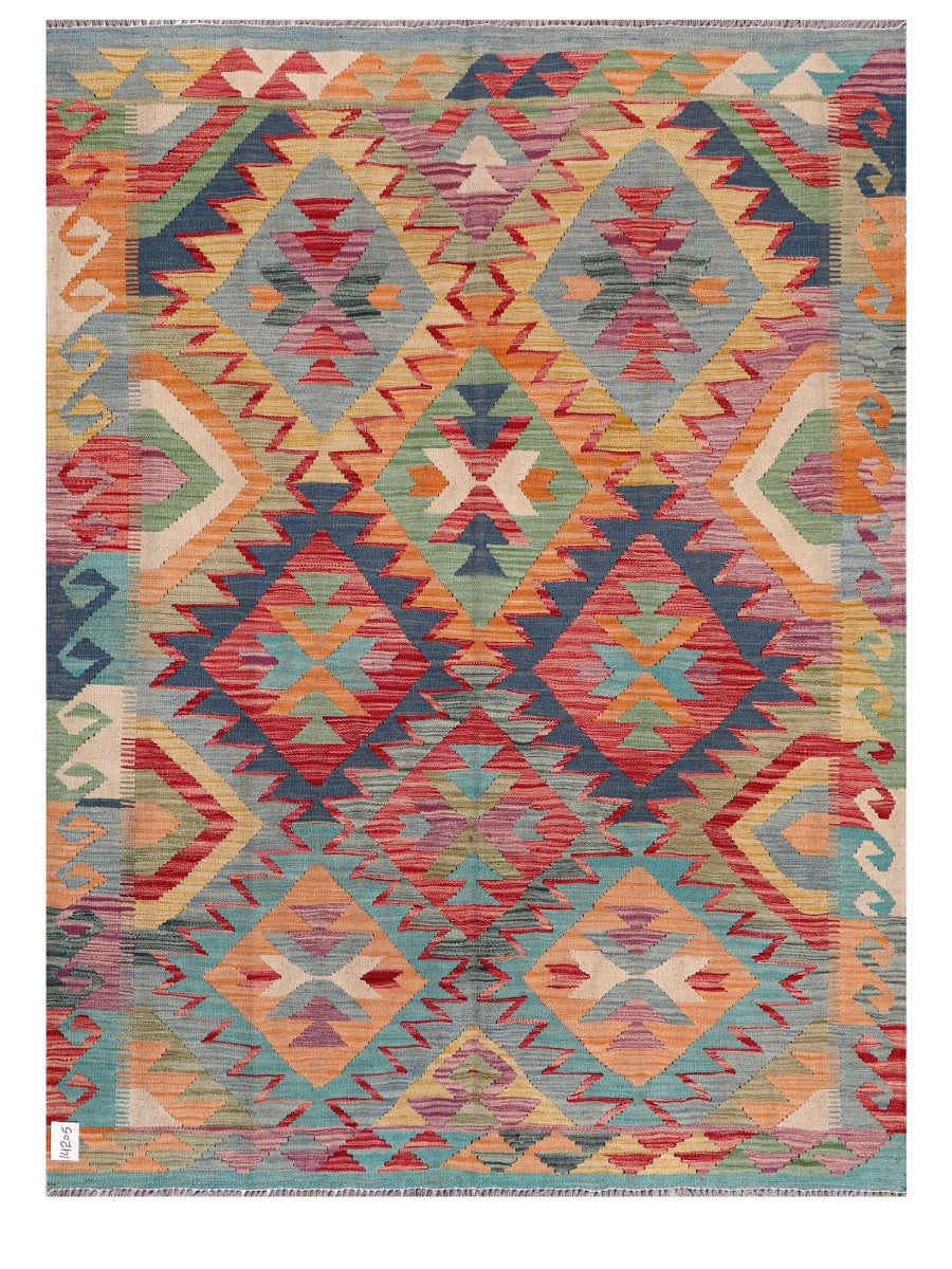 Maimana Afghanistan Kilim Rug - 196 x147 cm - Handmade