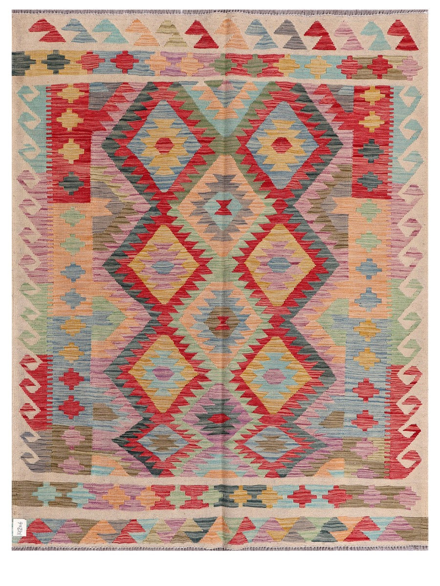 Maimana Afghanistan Kilim Rug - 198 x150 cm - Handmade