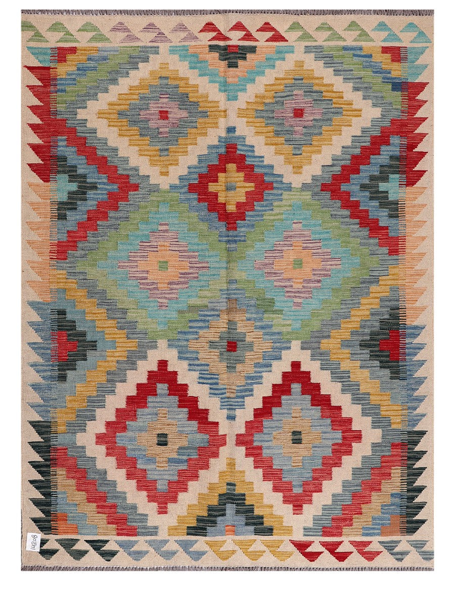 Maimana Afghanistan Kilim Rug - 198 x150 cm - Handmade