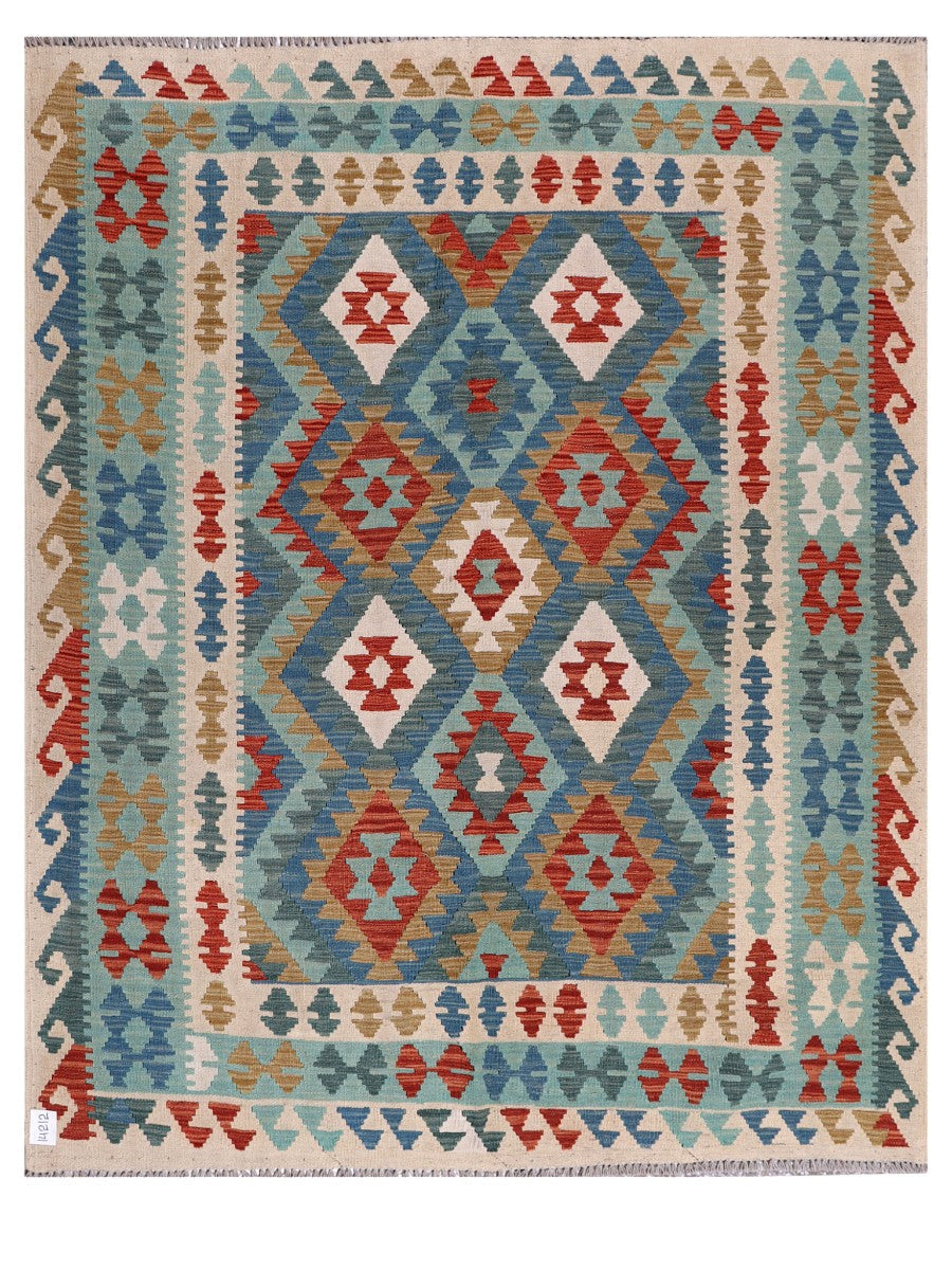 Maimana Afghanistan Kilim Rug - 202 x164 cm - Handmade