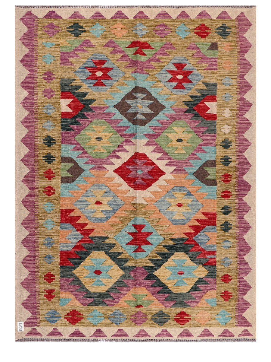 Maimana Afghanistan Kilim Rug - 206 x152 cm - Handmade