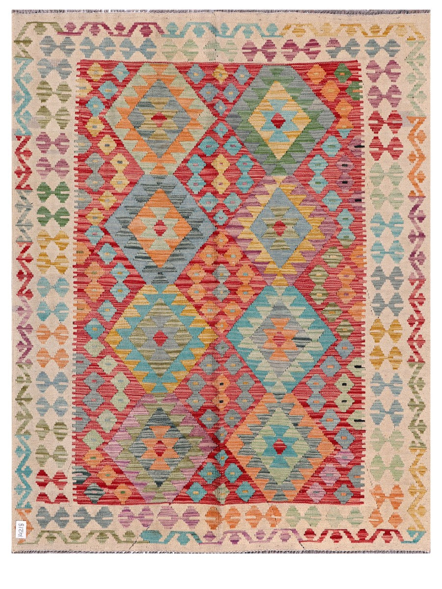 Maimana Afghanistan Kilim Rug - 198 x157 cm - Handmade