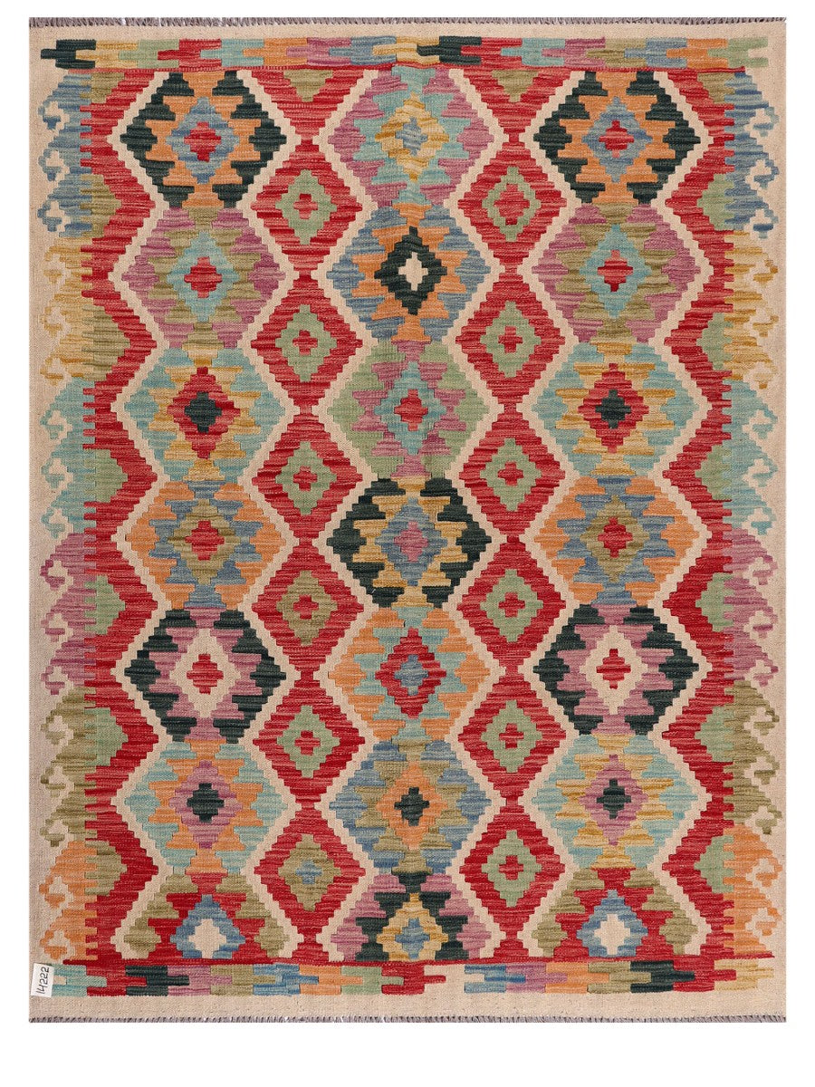 Maimana Afghanistan Kilim Rug - 197 x153 cm - Handmade