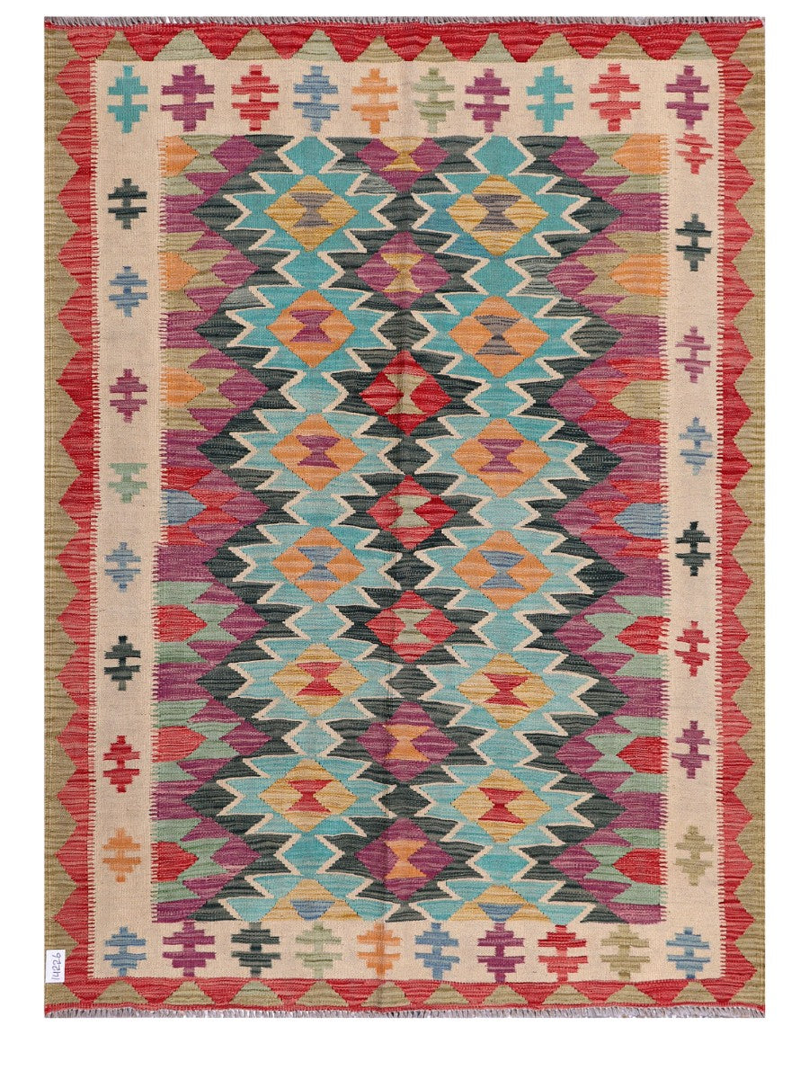 Maimana Afghanistan Kilim Rug - 193 x144 cm - Handmade