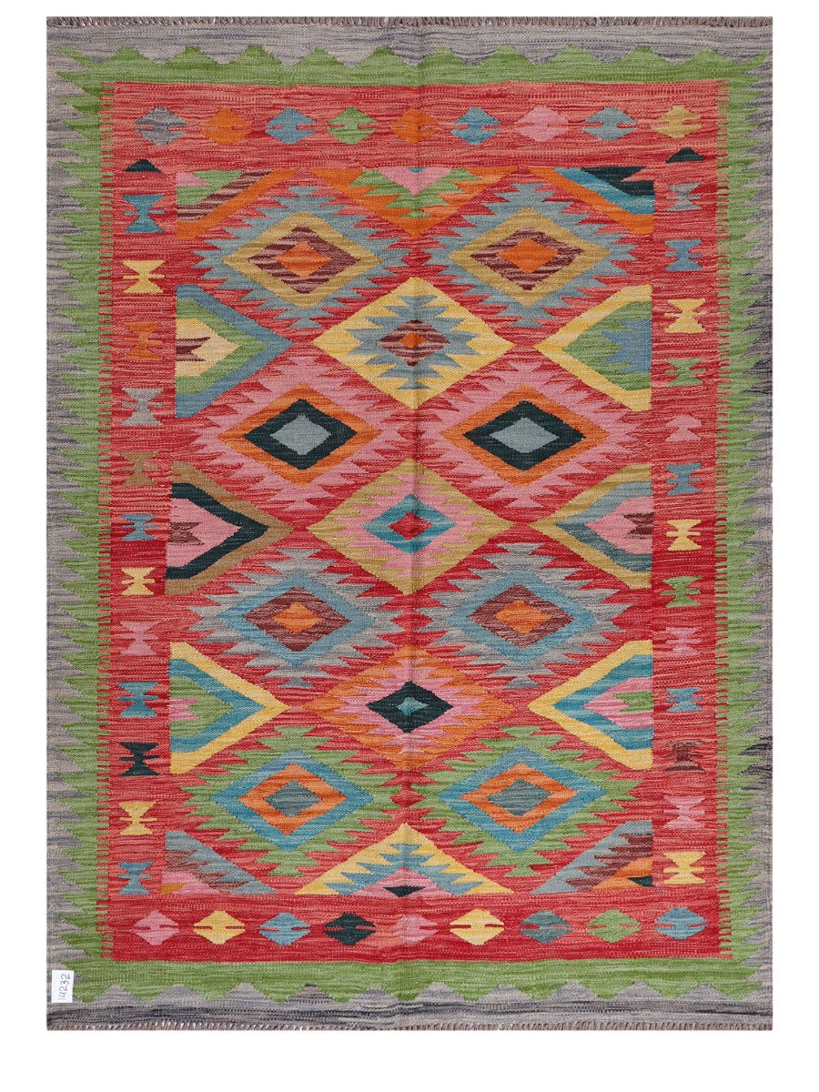 Maimana Afghanistan Kilim Rug - 196 x144 cm - Handmade