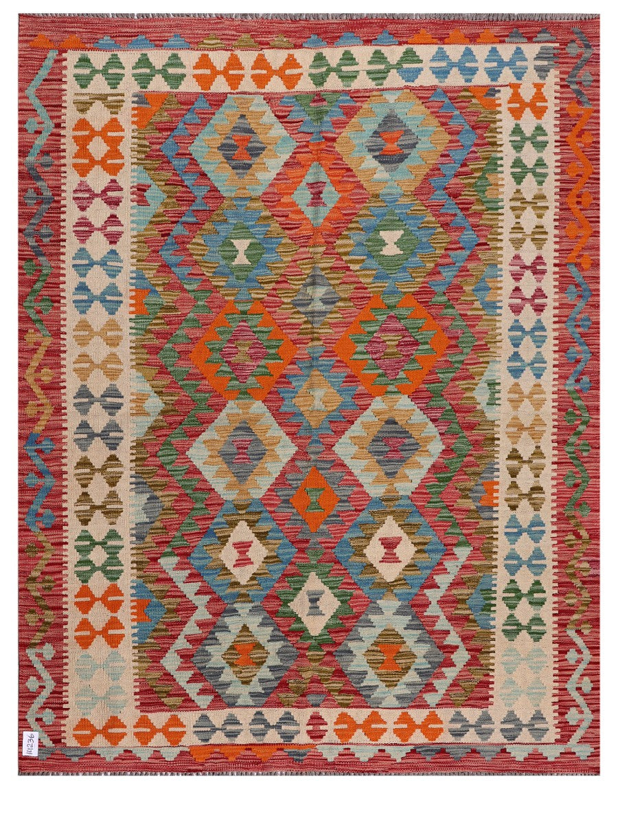 Maimana Afghanistan Kilim Rug - 194 x153 cm - Handmade