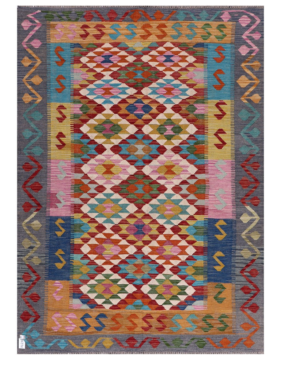 Maimana Afghanistan Kilim Rug - 204 x149 cm - Handmade