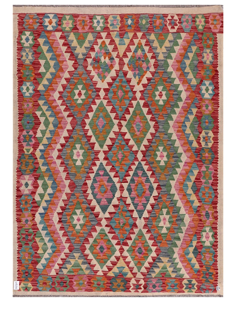 Maimana Afghanistan Kilim Rug - 218 x161 cm - Handmade