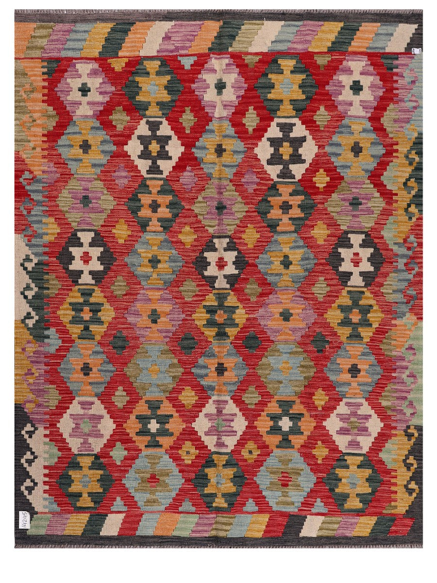 Maimana Afghanistan Kilim Rug - 194 x151 cm - Handmade