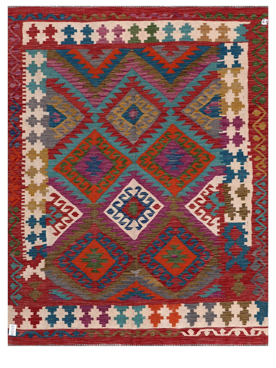 Maimana Afghanistan Kilim Rug - 192 x151 cm - Handmade