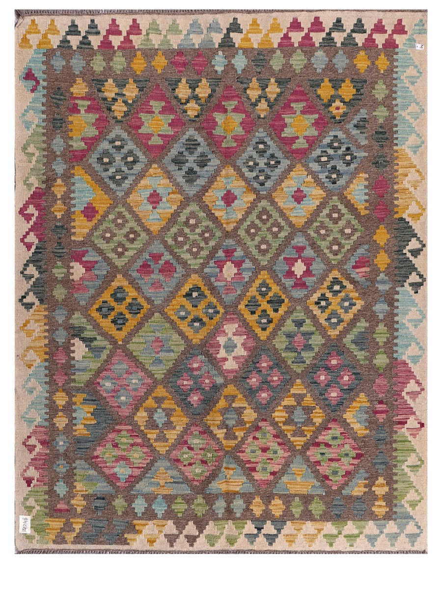 Maimana Afghanistan Kilim Rug - 202 x157 cm - Handmade