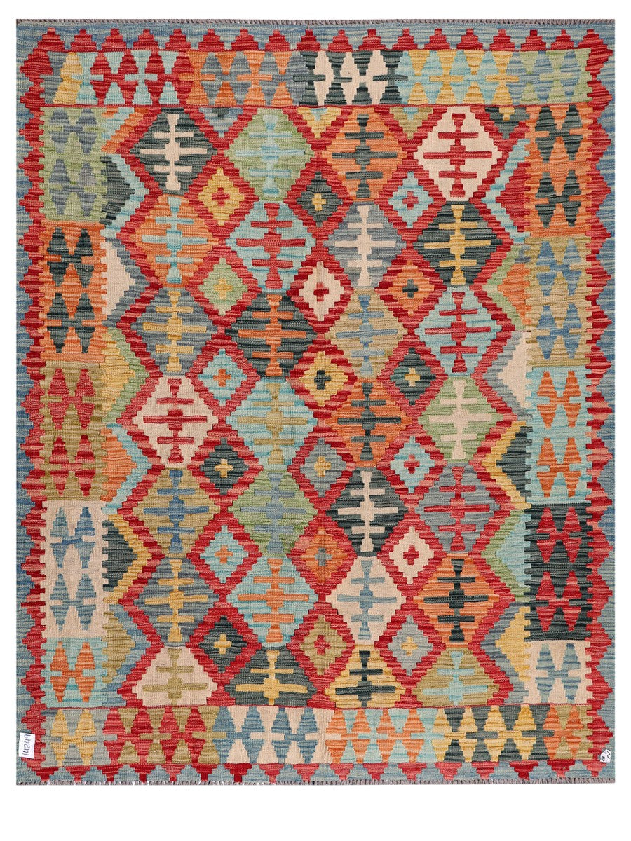 Maimana Afghanistan Kilim Rug - 201 x161 cm - Handmade