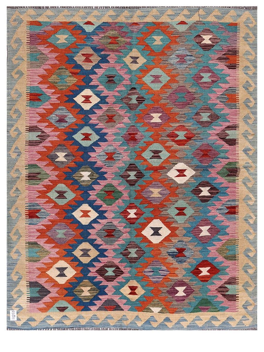 Maimana Afghanistan Kilim Rug - 197 x157 cm - Handmade