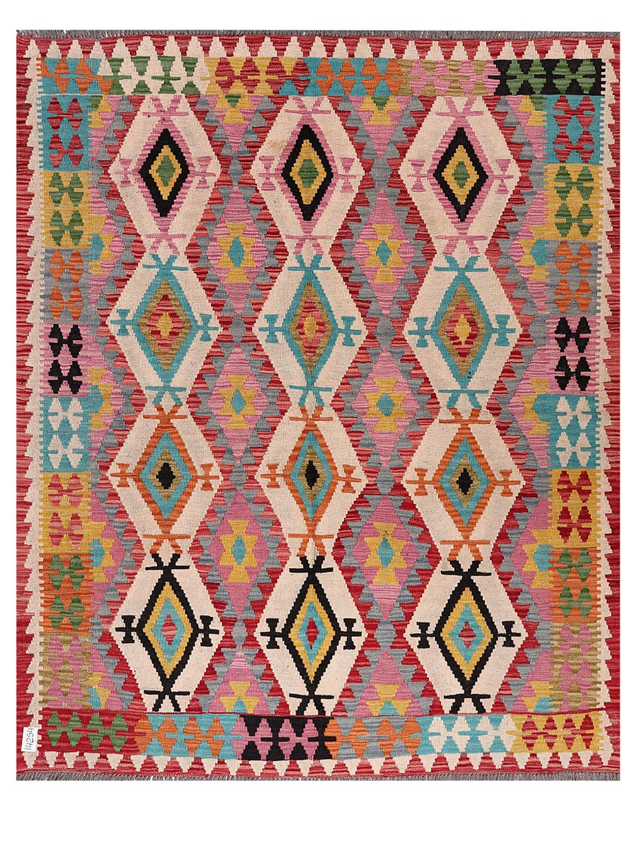 Maimana Afghanistan Kilim Rug - 199 x164 cm - Handmade