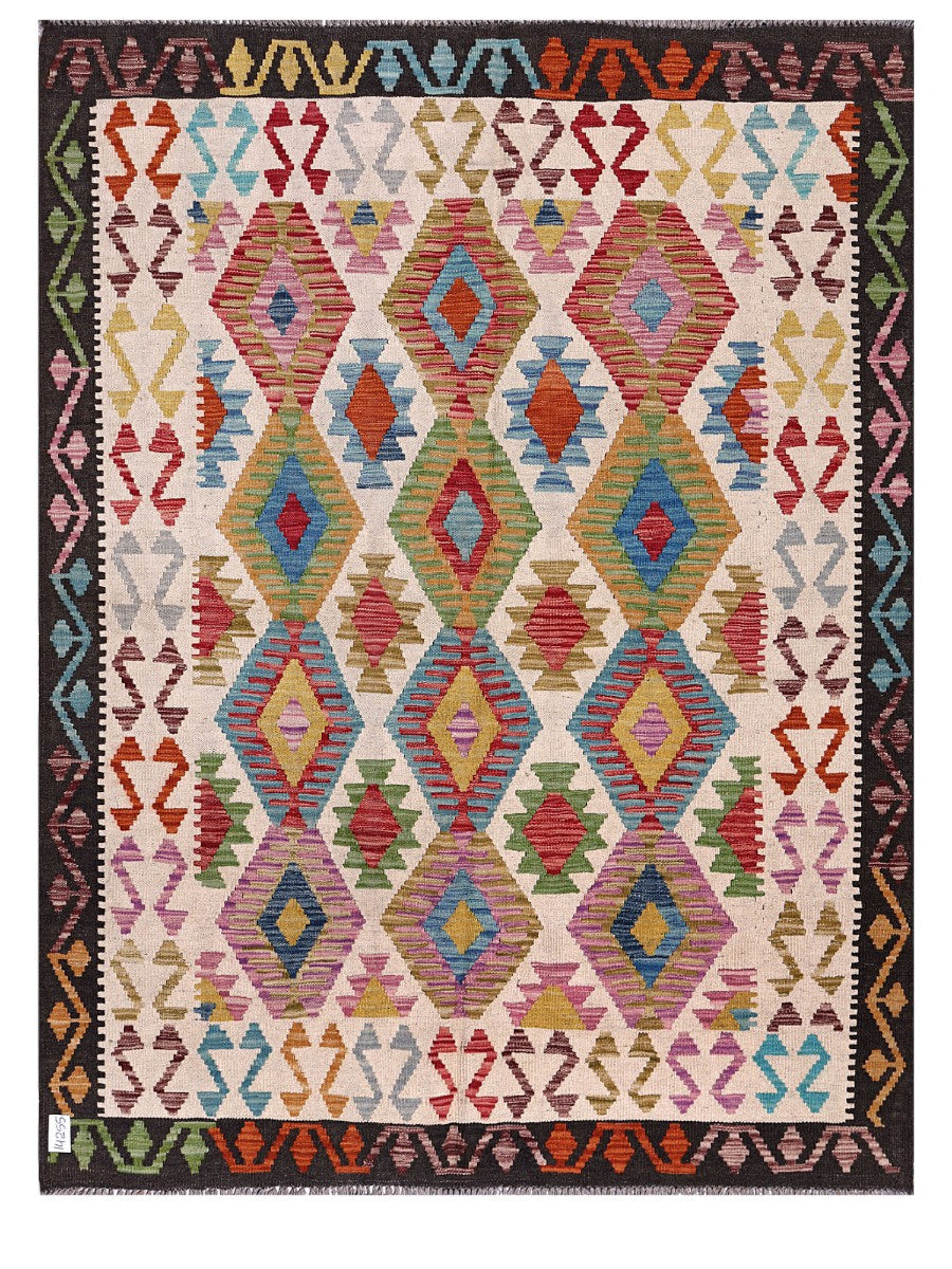 Maimana Afghanistan Kilim Rug - 203 x155 cm - Handmade