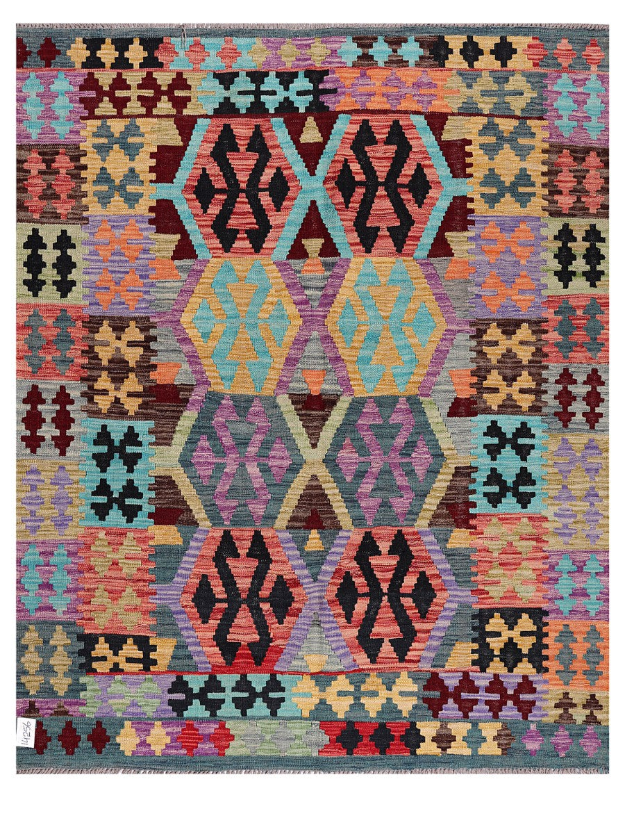 Maimana Afghanistan Kilim Rug - 191 x155 cm - Handmade